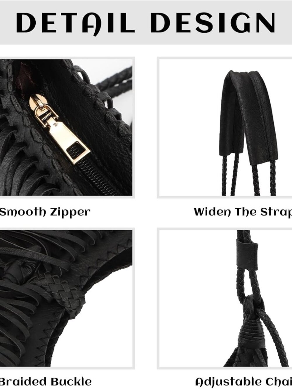 Vintage Fringe hobo bags for Women Vegan Faux Suede Leather Tassel Crossbody Bag - Picture 6 of 9
